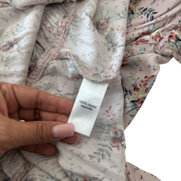 Maurices Womens Floral Button Detais Pullover Blouse With Elastic Waist Size 2X - Picture 4 of 12